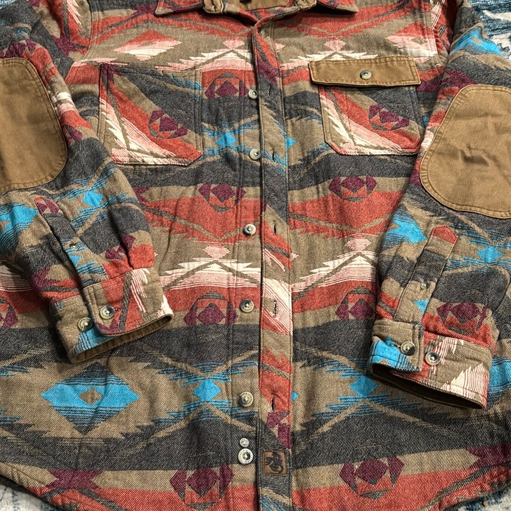 Tribal Pattern Button-Up Shirt/Jacket Legendary W… - image 5